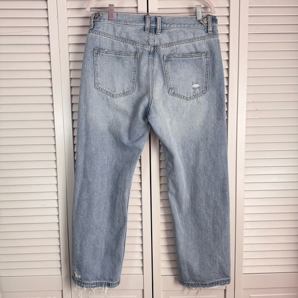 We The Free Free People Regular Mid Rise Blue Jeans Distressed Slouchy Size 29 - Picture 6 of 11